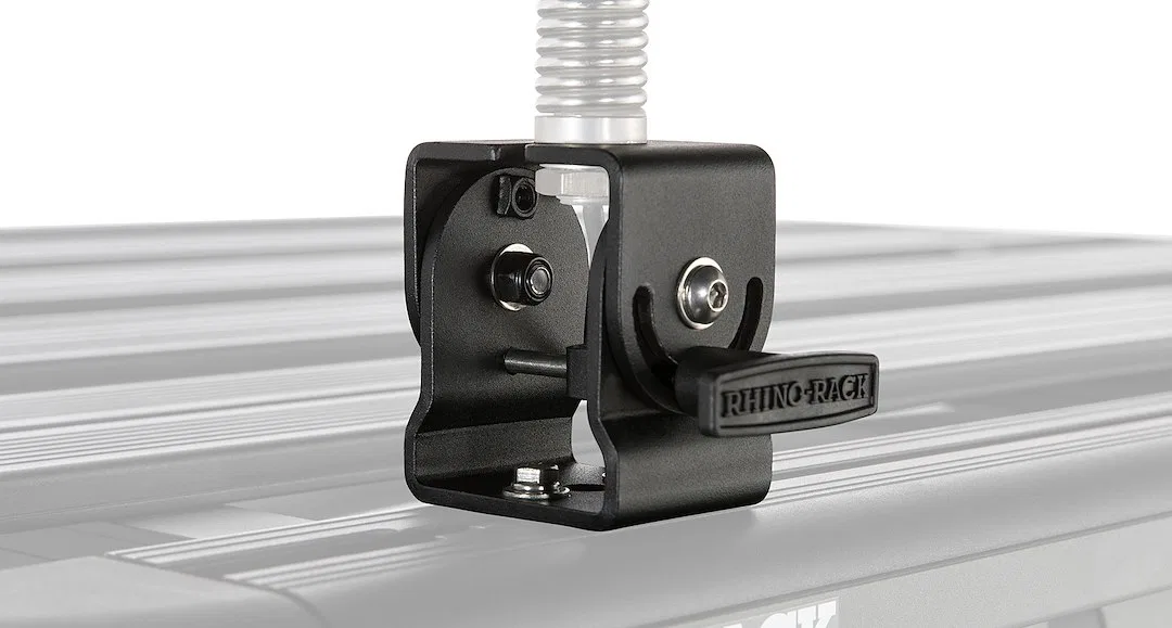 43196 – RHINO RACK Roof Rack Light Mount, For Use With Rhino Rack's Roof Rack Black 180 Degree Rotating Type